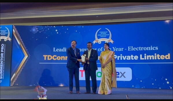 TDConnex คว้ารางวัลนวัตกรรมยอดเยี่ยมแห่งปี สาขาอิเล็กทรอนิกส์ ในงาน MSME Awards ประจำปี 2569 ของประเทศอินเดีย TDConnex คว้ารางวัลนวัตกรรมยอดเยี่ยมแห่งปี สาขาอิเล็กทรอนิกส์ ในงาน MSME Awards ประจำปี 2569 ของประเทศอินเดีย